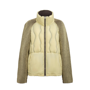 YAYA鸭鸭羽绒服2025秋冬新款女士短款立领轻薄双面穿百搭拼接外套