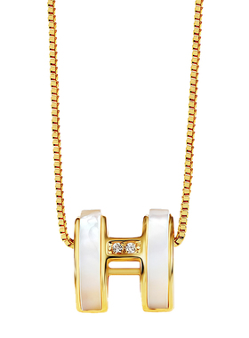 沐白MU母贝吊坠925纯银毛衣项链