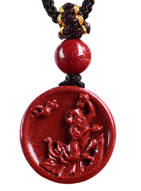 官方旗舰店正品保真朱砂本命年生肖猴吊坠女项链钥匙扣挂件护身符