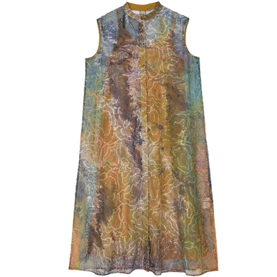 【ins博主同款】AMERI 2025春夏渐变花纹透感连衣裙0125105610780