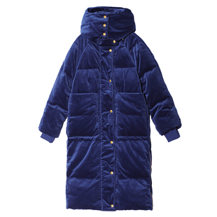 Carolingian低奢!意大利设计90绒韩国进口丝绒加厚羽绒服女长款