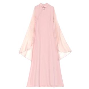 中国风改良汉服时尚气质飘逸超仙礼服垂感长裙中式禅意旗袍连衣裙