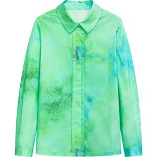 【薄荷曼波】播别致印花衬衫女商场同款2024春夏衬衣BDR1CD0274