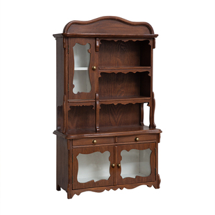 悦澜居中古手办盒复古多层置物柜玩具盲盒娃娃收纳挂墙储物陈列柜