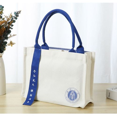 包邮立体手提帆布袋定制覆膜飘带手提加厚广告宣传空白帆布袋立体