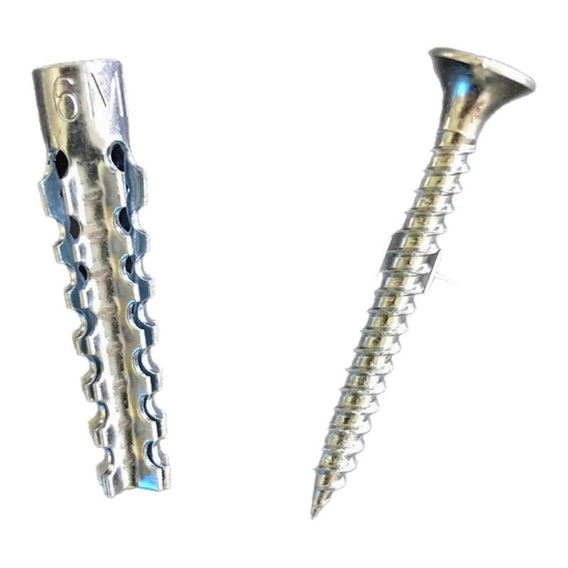 金属铁膨胀管代替塑料胶塞锯齿铁胀塞6mm8mm膨胀螺丝自攻丝