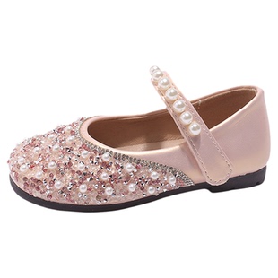 女童水晶鞋2026春秋新款儿童公主鞋软底花童单鞋演出宝宝走秀鞋子