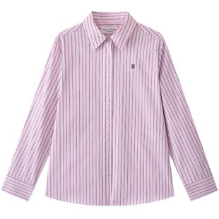 Marc O'Polo/MOP2026春新款休闲女装衬衣时尚粉色条纹长袖衬衫女