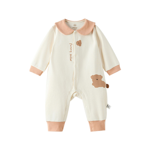 米乐熊婴儿连体衣宝宝春装新款长袖外出服婴幼儿童装衣服母婴哈衣