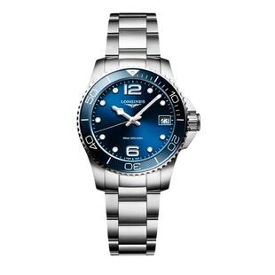 【自营】浪琴康卡斯运动潜水陶瓷圈新款石英钢带女手表女款潜水表