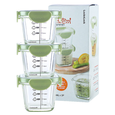 乐扣乐扣辅食盒耐热玻璃可蒸煮