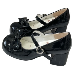 小芙蝶中跟榛果小熊原创Lolita鞋百搭圆头可爱lo鞋学生洛丽塔鞋