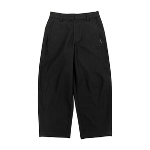 TBALLER2026新款黑色弯刀斜纹布裤潮牌廓形立体剪裁男女同款挺括