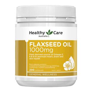 Healthy Care亚麻籽油胶囊中老年心血管200粒澳洲进口
