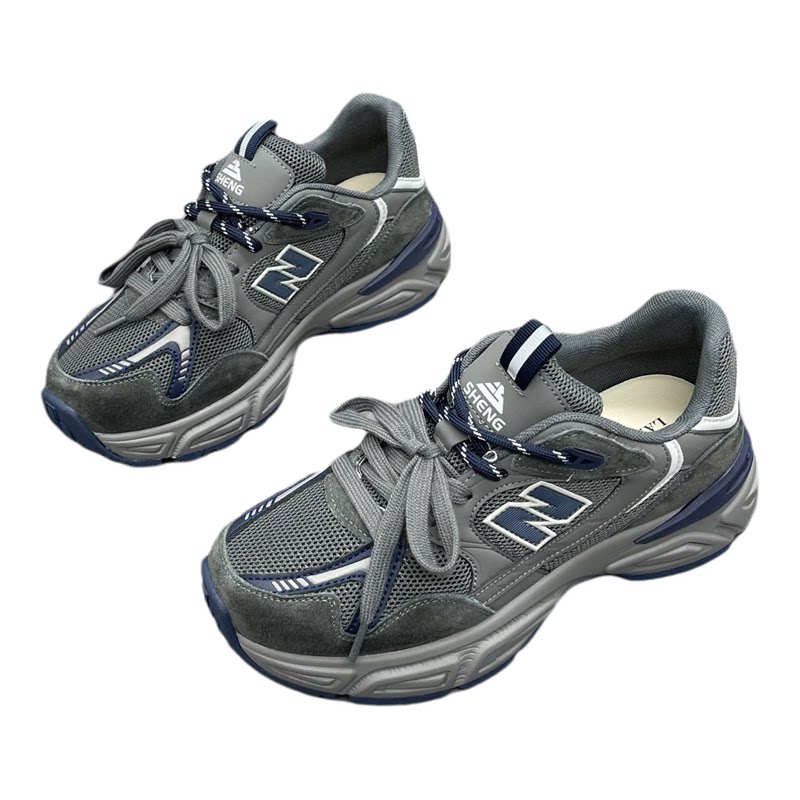 真皮复古防滑老爹鞋女2026春季新款厚底百搭休闲运动鞋轻便跑步鞋