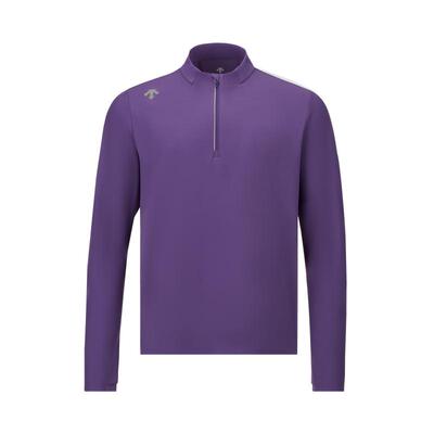 DESCENTE迪桑特RUNNING系列男士防晒吸湿速干半拉链长袖针织衫