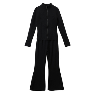 舞蹈服女童练功服秋冬德绒保暖套装长袖外套喇叭裤芭蕾中国舞瑜伽