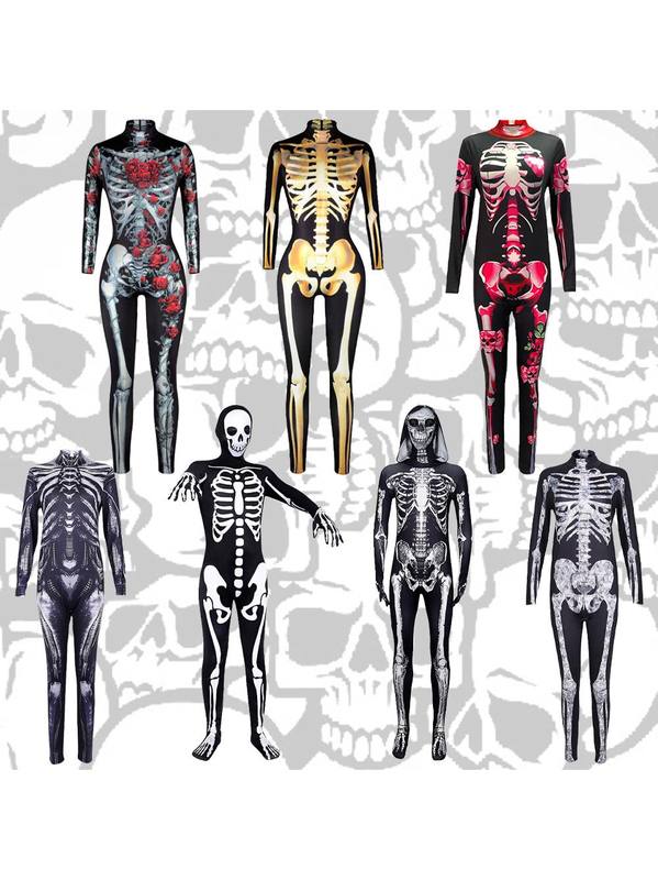 Halloween costume skeleton cosplay costume万圣节服装骷髅骨架