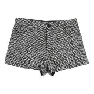 西町村屋粗纺白点毛呢短裤女秋冬新款小香风气质休闲裤XA9D10032