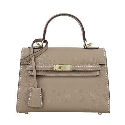 二代凯利包单肩手工包自制真皮女包手掌纹奶昔白色牛皮diy材料包