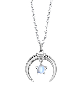 星星月亮纯银小众设计感项链