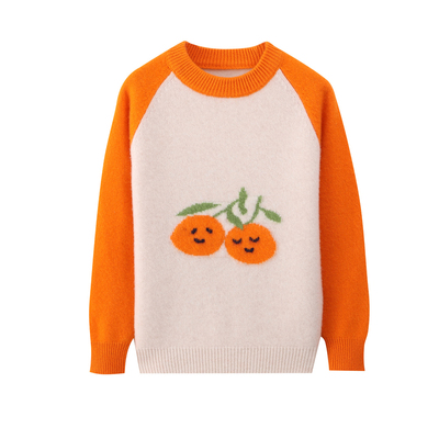 100%全羊毛衫儿童圆领加厚毛衣