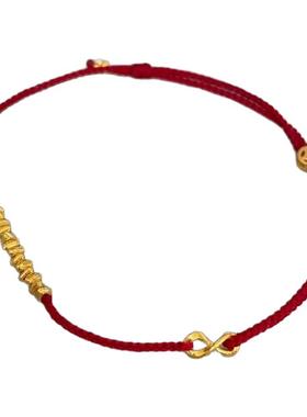 招财钱币转运红绳手链碎冰冰编绳