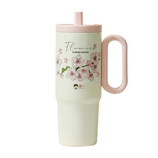 匡迪316L吸管保温杯高颜值双饮杯大容量手柄冰霸杯户外运动水杯子