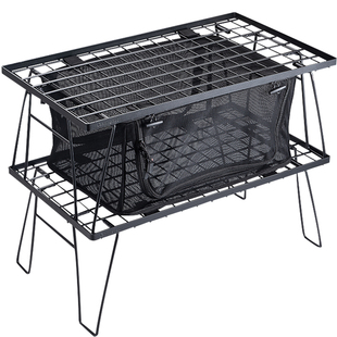 柯曼户外露营折叠野炊桌子野餐野营架子置物架便携式网桌铝板车载