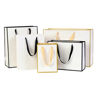 高档加厚牛皮纸袋服装店袋子衣服包装手提袋白卡纸礼品袋定做logo