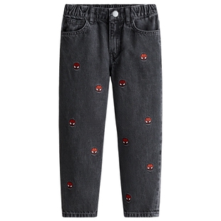 HM春季童装儿童男童标准版型印花牛仔裤1303473