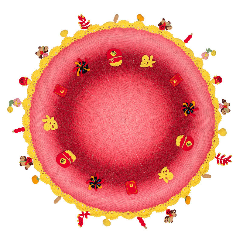 雪球丁达尔渐变羊毛钩毯材料包