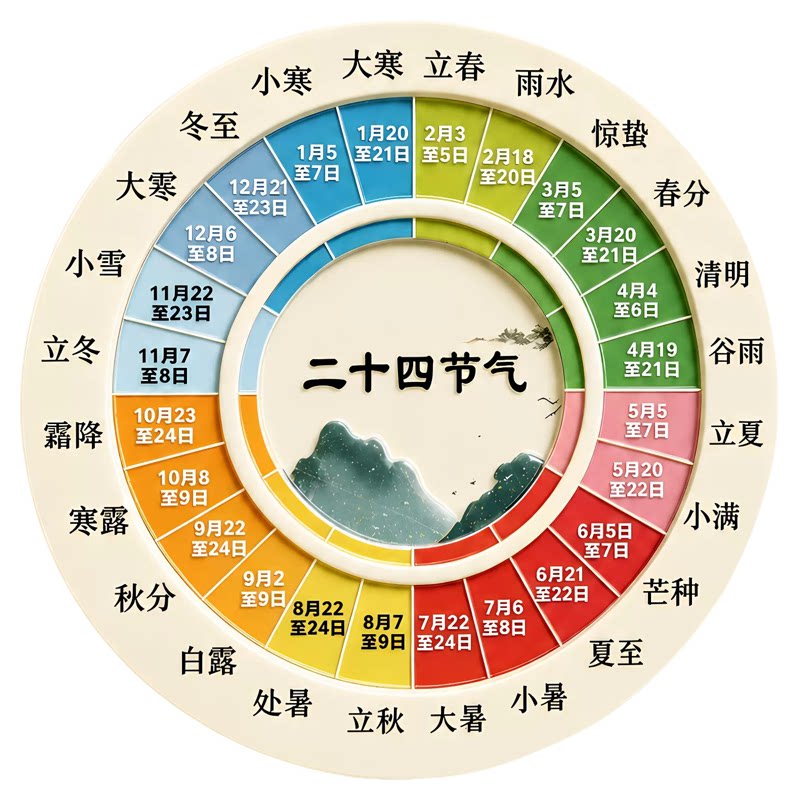 国风二十四节气磁吸冰箱贴