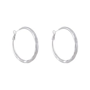 银色圈圈大耳环女2025新款爆款高级感轻奢耳钉夸张气质大气耳饰冬