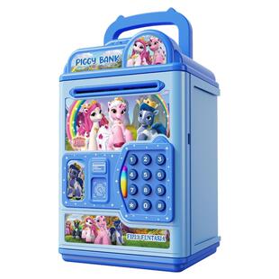 2026年新款刷卡开门存钱罐儿童女孩储蓄罐可存可取密码箱女童生日