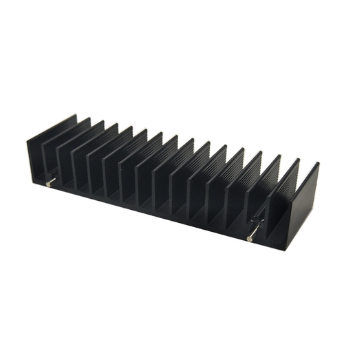 三极管散热器 带针带孔黑色立式铝散热片 PCB散热块30*100*18MM