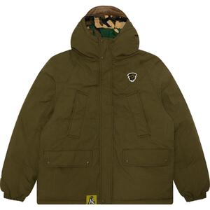 Aape迷彩双面穿保暖厚连帽羽绒服