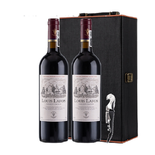 路易拉菲LOUISLAFON红酒金王冠珍藏干红葡萄酒正品双支礼盒装