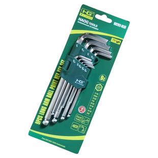 9件英制内六角扳手套装 1/4特长球头内六方扳手3/8六棱螺丝刀工具