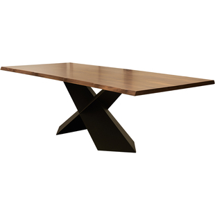 北美黑胡桃木餐桌北欧全实木大板桌子长方形家用工作台意式大餐台