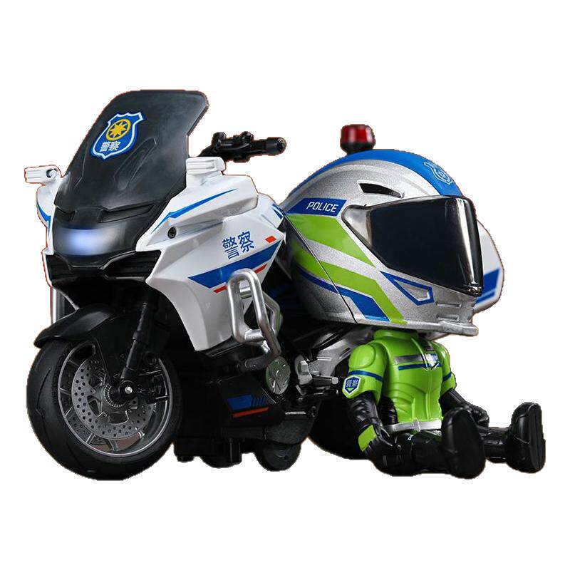 摩托车玩具男孩合金警车模型