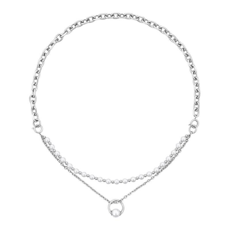 BLACKHEAD/黑头双层珍珠手链新款情侣项链吊坠甜酷女叠戴双层