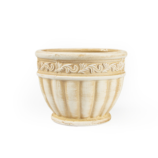 孚中陶瓷欧式浮雕红陶花盆圆盆罗马陶土仙客来多肉绿植大花盆花卉