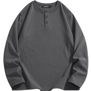 gxg.jeans男装 多色基础纯色亨利领长袖T恤男生上衣内搭 春秋热销