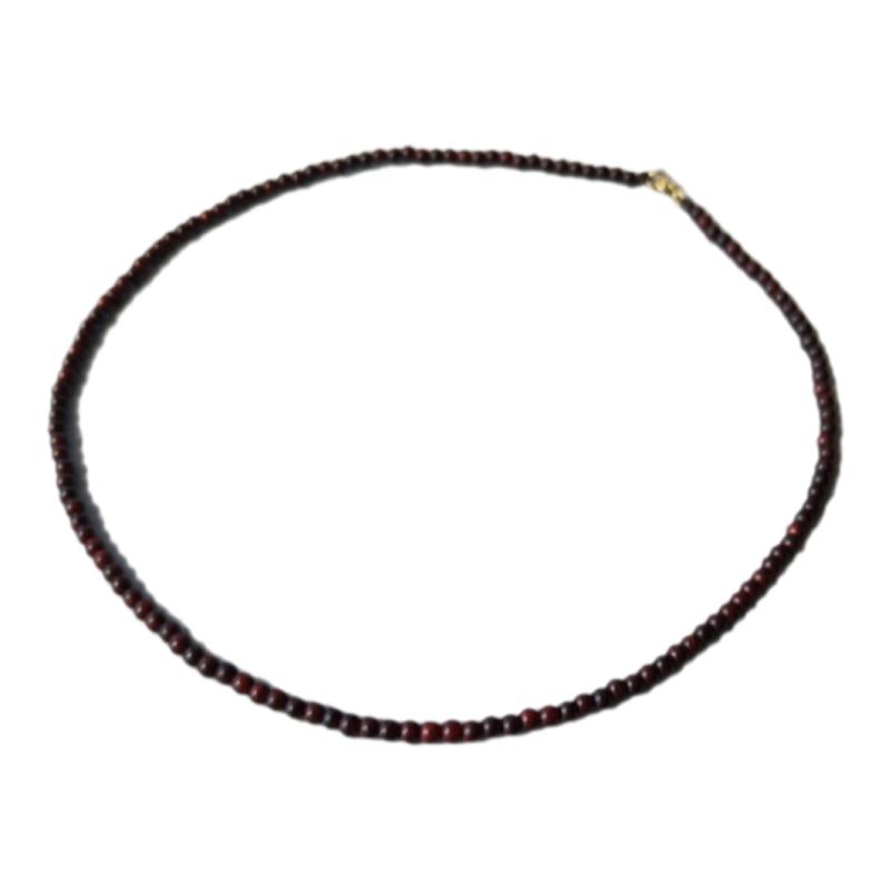 天然印度小叶紫檀木极细小米珠锁骨链项链可单独戴可挂吊坠两戴女