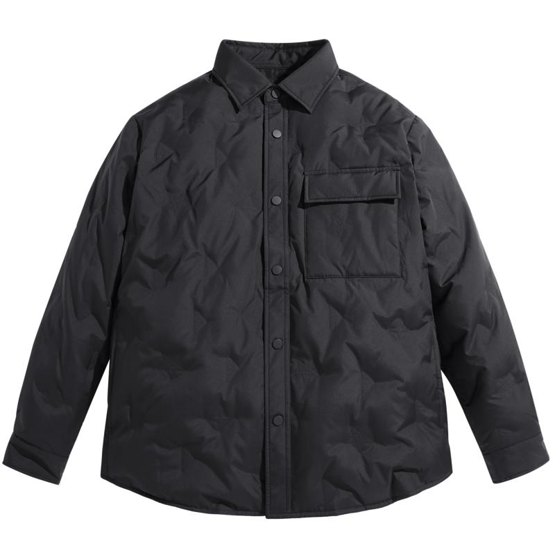 太平鳥(niǎo)男裝 輕薄羽絨服冬季寬松短款襯衫式保暖翻領(lǐng)外套