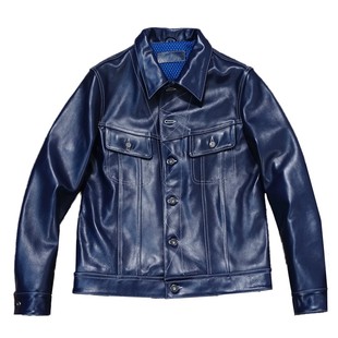 101风暴骑士牛仔头层牛皮真皮皮衣男短款外套皮夹克