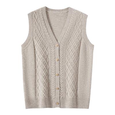 恒源祥女士100%羊毛背心马甲