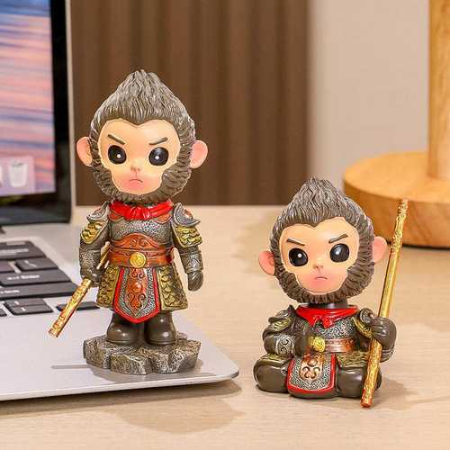 办公桌装饰悟空摆件创意树脂红网公仔桌面办公室新卡通摆设手办男