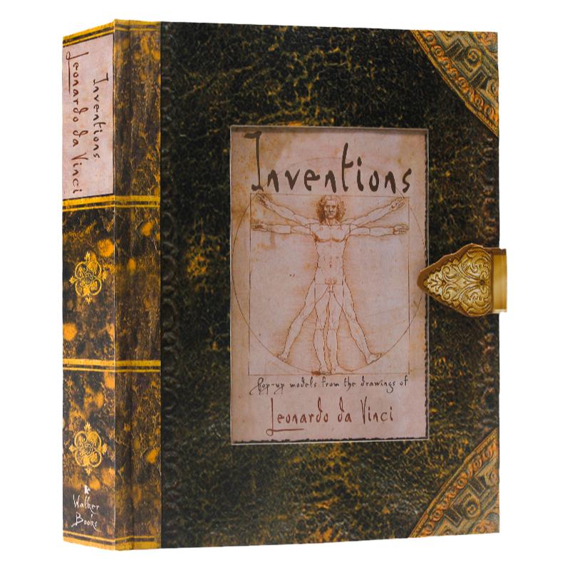 现货 Inventions 发明 达芬奇立体书 Leonardo Da Vinci 英文原版3D立体书 达芬奇的发明素描手稿 儿童科普百科启蒙读物 礼物书
